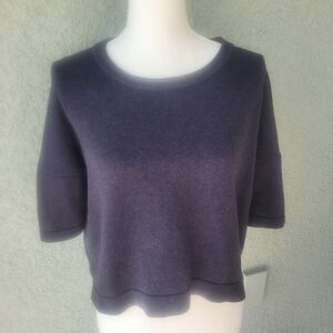 lululemon athletica Bhakti Reality Short Sleeve Sweater In Heathered Naval Blue